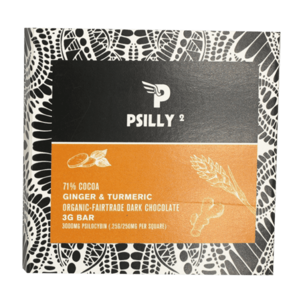 Psilly - Dark Chocolate Bar - Ginger & Turmeric | Micro Zoomiez Canada